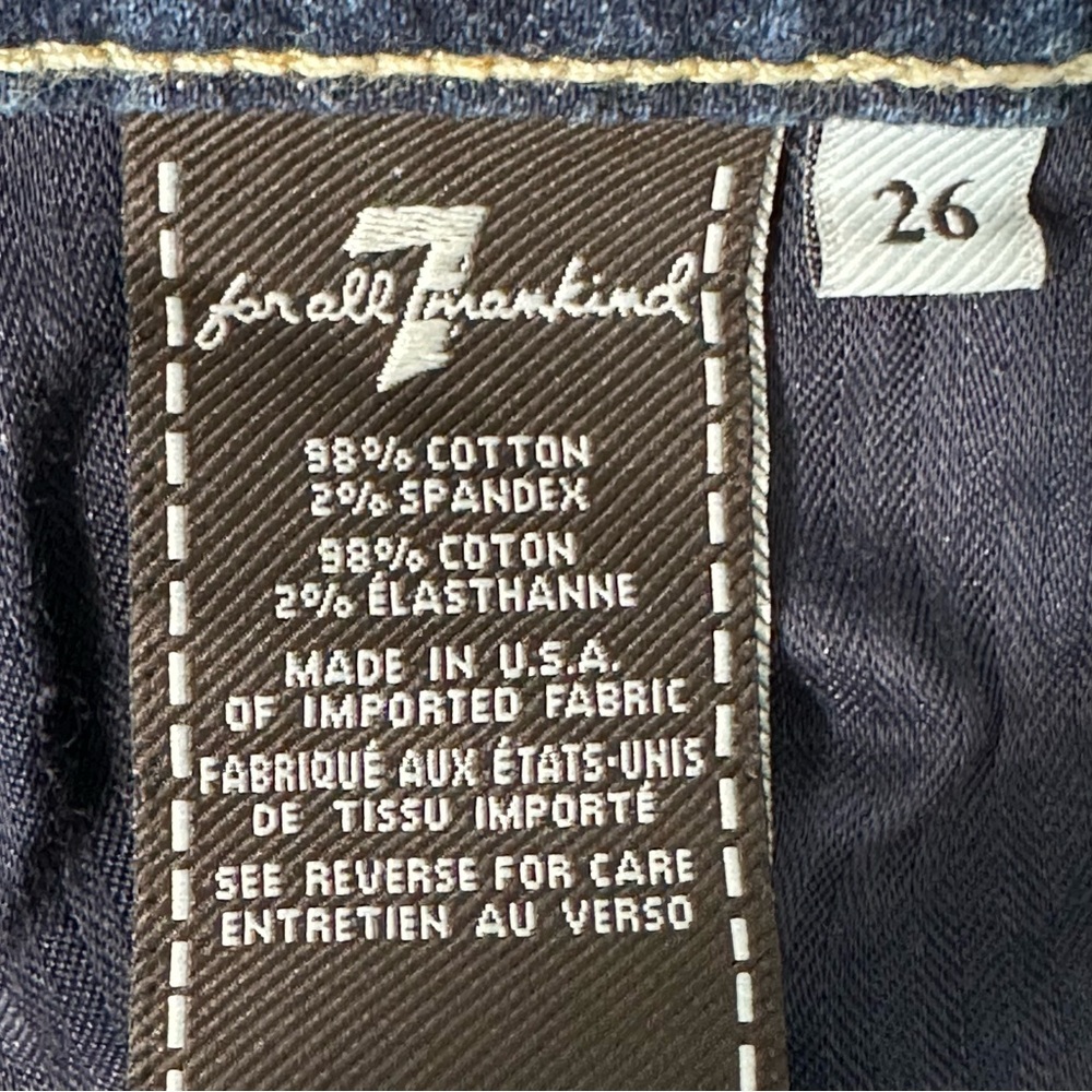 7 For All Mankind Josefina Skinny Boyfriend Jeans Sz 26 Buttonfly Distre… - Picture 7 of 13